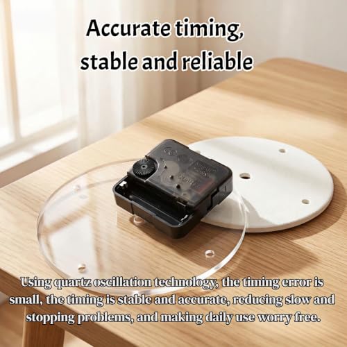 Silent Quartz Wall Clock Movement Mechanism - Black, 13.5mm Shaft, Non-Ticking