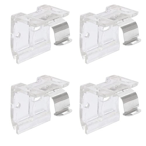 Aifeier ET 4 Pcs Cordless Shade Mounting Bracket with Metal Clips for 1" (25mm) for PVC Cordless Honeycomb Cellular and Pleated Shades Cordless Blinds Headrail Holder Clip