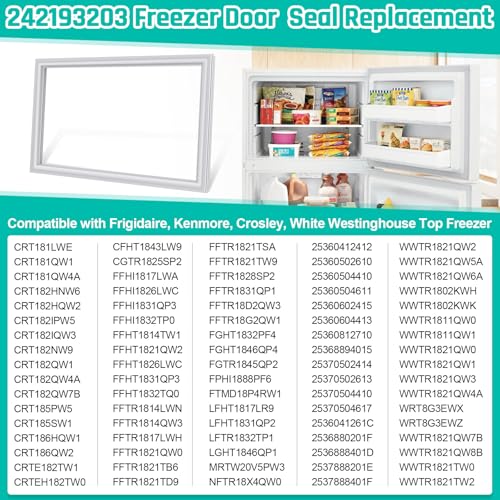 Luckman 242193203 Refrigerator Door Gasket Seal 17.91x28.74 in for Frigidaire/Kenmore Freezer Door