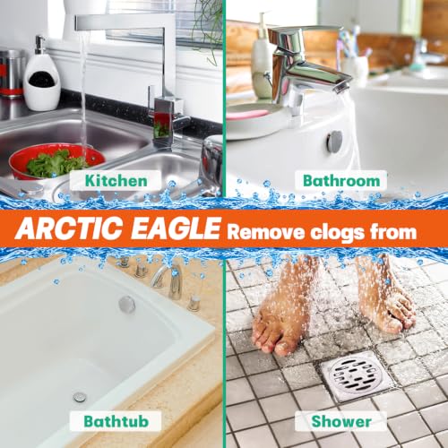 3 Pack Drain Snake Hair Clog Remover - Flexible Shower & Sink Unclogger Tool