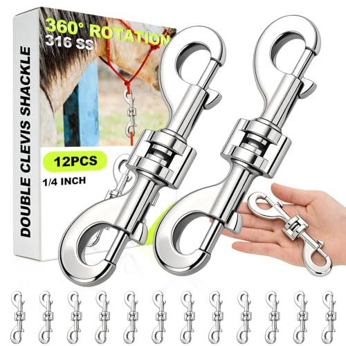12 Pack Zinc Alloy Double Ended Bolt Snap Hooks 4.7 Inch, Silver - Heavy Duty Pet & Outdoor Gear Hardware
