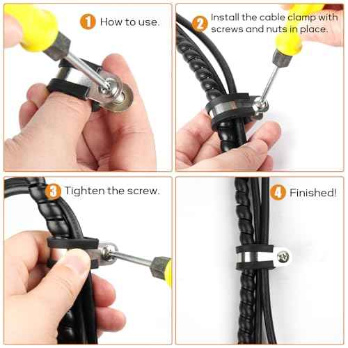20 Pcs 1 Inch 304 Stainless Steel Cable Clamp, Rubber Cushioned Insulated Clamp, Conduits Pipe Strap Clamps for Pipe Fixing on Various Surfaces