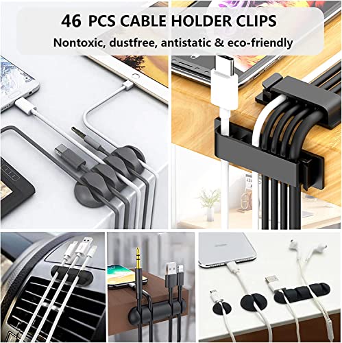 192 pcs Cable Management Kit with Wire Sleeves, Ties & Clips for Organizing Cables