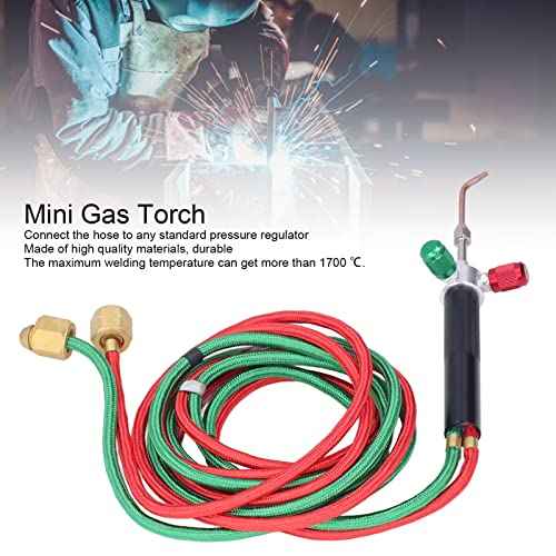 Mini Oxygen Torch Kit, Micro Oxygen Acetylene/Butane Gas Welding Torch with 5 Weld Tips for Jewelry Repair Crafts Electronics