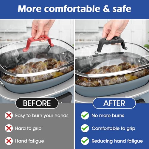 Silicone Lid Handle Cover for Ninja Foodi + Possible Cookers 6.5/8.5 Qt – Heat-Resistant Sleeve