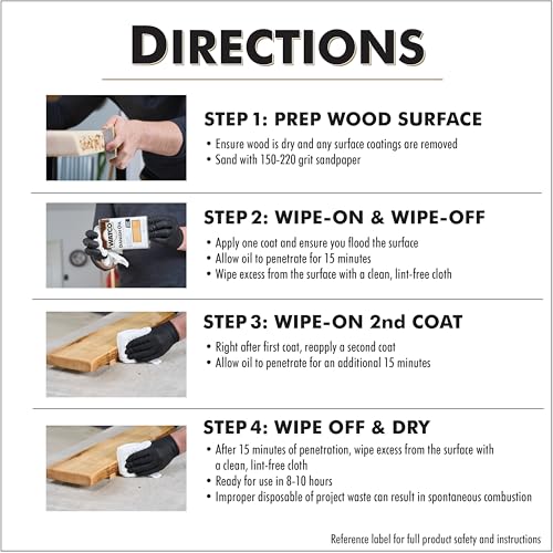 Watco Natural Oil Finish - 1 Pint, One-Step Wood Protection & Enhancement