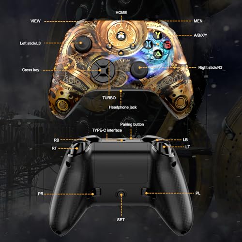 Wireless Game Controller for Xbox, PC, Switch, iOS & Android with Turbo & Gyro