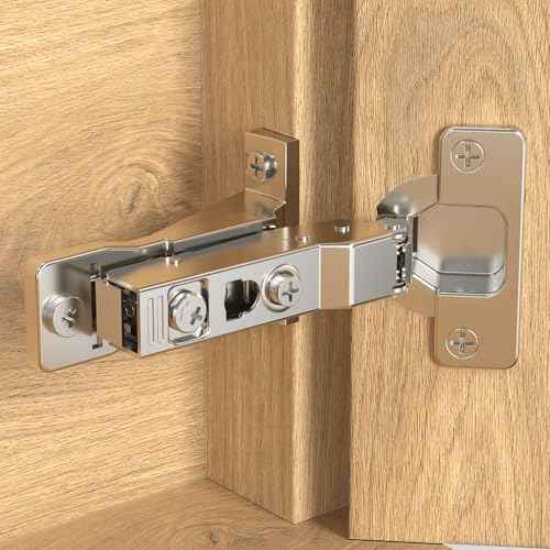 Onemake 8 Pack 110¡Æ Face Frame Inset Cabinet Hinges, Soft Closing 3D Adjustment, Clip On Plate, Smooth Slow Close Concealed Hidden Replacement, Easy Installation, Insert Hardware for Kitchen Cupborad