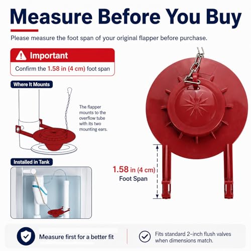 Red 2-Inch Toilet Flapper Replacement Kit - Fits Kohler, TOTO & American Standard