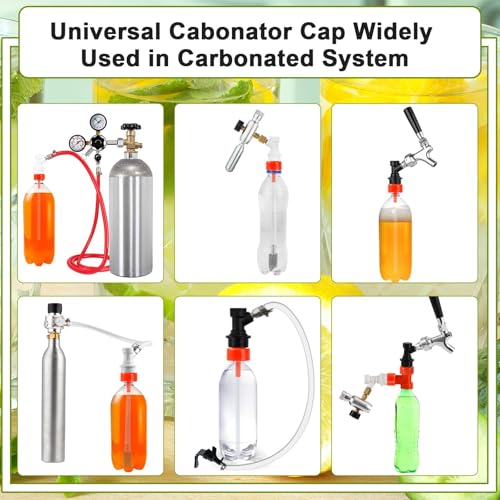 Dbgogo Carbonation Cap 4 Pack for PET Bottle Filler - Soda & Beer