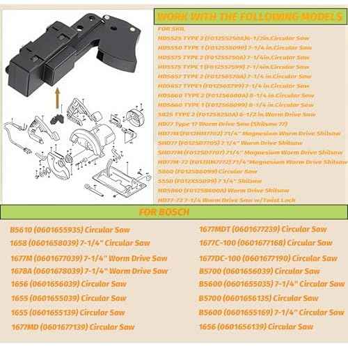 SW77 Trigger Switch Replacement Part for Ryobi & Ridgid 760245002 Electric Saw Switch Replaces Skil Bosch Circular Saw 2610321608 HD77 or HD77M