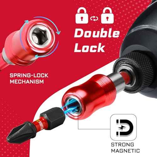 2.5Inches Impact Screwdriver Bit Holders, 3PC Magnetic Extension Quick-Change Socket Drill Bit Holder Cr-V Steel Hex Shank Quick Release Drill Bit Guide