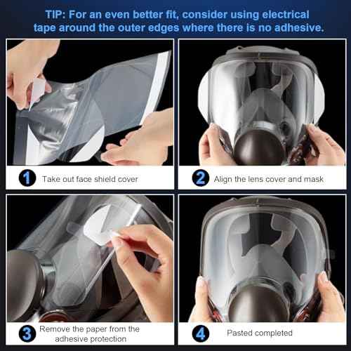 20 Pack Face Shield Cover, Peel Off Lens Cover Compatible with 3M Full Face Respirator Mask 6885, 6900, 6800, 6700, 6000 Series, Protective Cover for 6800 Respirator Parts