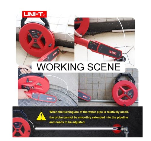UNI-T Uni-Trend Iron Pipe Blockage DetectorUT661C UT661D Plumbers Pipeline Clogging Locating Instrument Pinpointer Waterproof Iron Pipe Blockage Detector(UT661D)