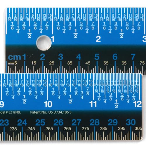 Victor 12-Inch Plastic Ruler with Dual-Color Metric & Standard Measurements - Non-Glare Straight Edge for School & Office, 1 Count