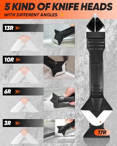 Saker 3-in-1 Silicone Caulking Tool Classic Black – Grout Removal & Smoothing