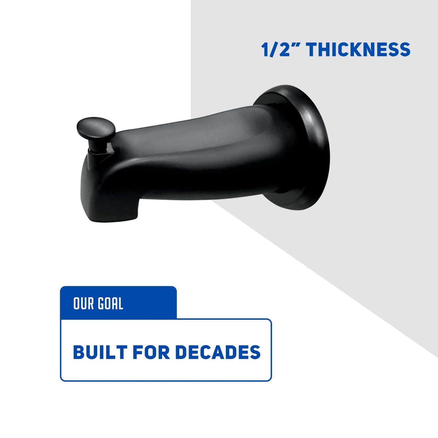 Welvzen 1/2" Thick Spacer for Tub Spout, Flange Trim Ring for Bath Faucet, Eschutcheon Cover Plate for Spigot with Split PVC Blocking Water, Shower Pipe Remodeling Sealer (304SUS-Matte Black)