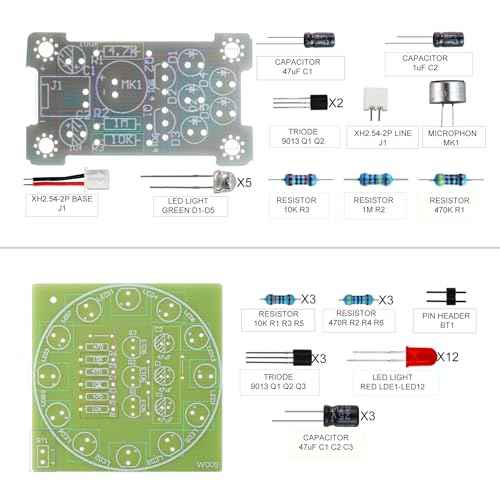 Soldering Practice Kit DIY RGB Alarm Clock Green Sound Sensor RGB Gyro Red Responder Red Flash Turntable Electronics Projects Simple Welding Skills Plug-in Circuit Kit for DIYers (04SZ5-1)