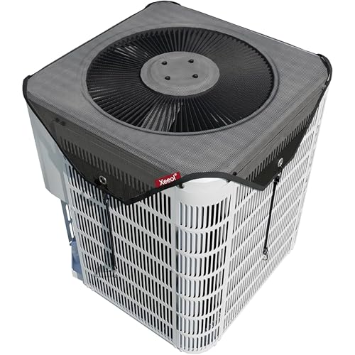 Black 36x36 AC Unit Cover for Outside Central Air Conditioners - Universal Mesh Protector