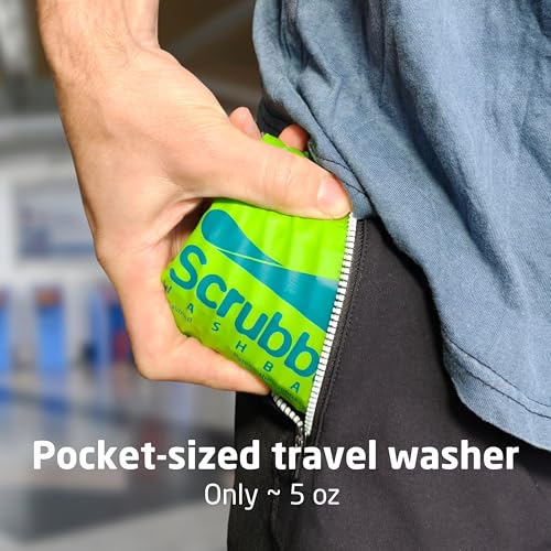 Scrubba Portable Wash Bag - Ultralight Travel Clothes Washer with Washboard, 5 oz