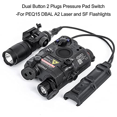 NOBUHIRO Dual Remote Pressure Switch, Tactical Light Switch with SF / 2.5mm Plug, Compatible with M300 M600 DBAL-A2 PEQ15 Series Tactical Weapon Scout Lights, Suitable for 20mm Picatinny Rail