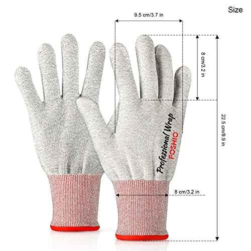 FOSHIO Vinyl Wrap Gloves - Professional Anti-Static Application Tool, Carbon Fiber Dust-Free Working Gloves