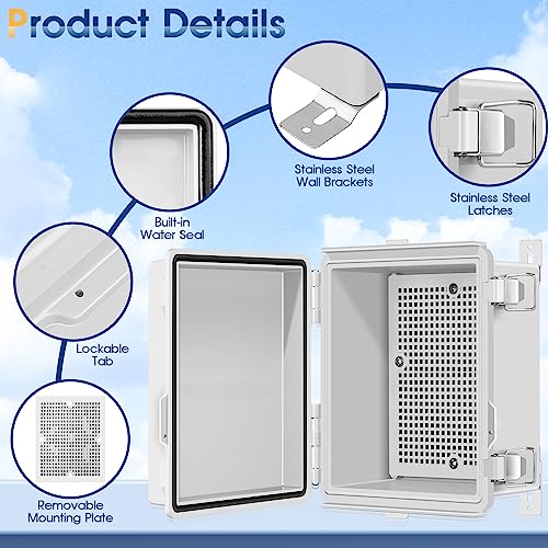 XINYIELE Waterproof Outdoor ABS Plastic Junction Box IP67 Grey 8.7x6.7x4.5 Inches