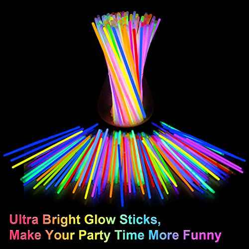 Glow Sticks Bulk Party Supplies | 70 PCS 8 Inch Glowsticks with Connectors | Glow in the Dark Light Up Sticks Party Favors Decorations