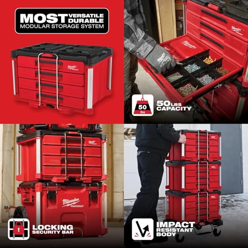 Milwaukee PACKOUT 4-Drawer Tool Organizer Box 48-22-8444