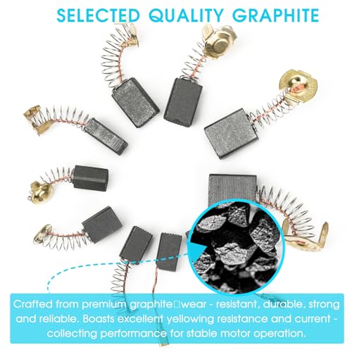 60 Pcs Electric Motor Carbon Brushes Kit for Power Tools Replacement Parts