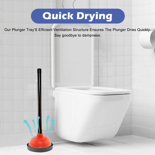 2 Pcs Toilet Plunger Tray,Universal Toilet Plunger Holder Drip Tray Piston Holder Catches Drips Wicks Water from Piston and Dries Quickly for Kitchens and Bathrooms(Grey)