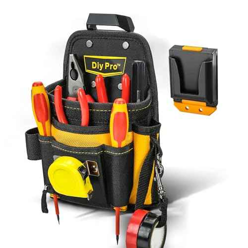Tool Pouches, Tool Belt Pouch, Electrician Tool Pouch, Quickly Attach & Release Tool Belt Pouch with Clip, Tool Bag Multi-Pocket, Heavy Duty Utility Pouches for Carpenters & Home Improvement