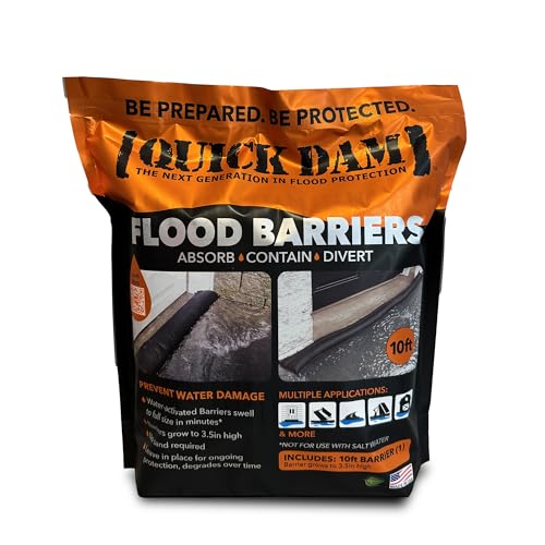 Quick Dam QD610-1 Water-Activated Flood Barrier-1 Pack, Black