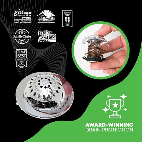 SinkShroom Ultra Bathroom Sink Drain Protector - Stainless Steel, Single