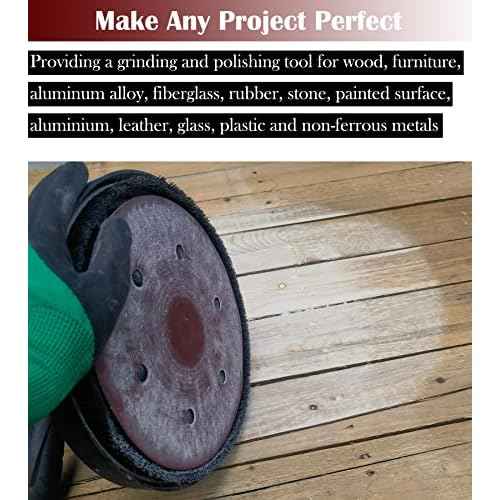 100 PCS 9-Inch 6-Hole Drywall Sanding Discs Set - 60 80 120 150 240 Grits Sandpaper, 9" Aluminum Oxide Hook-and-Loop Drywall Sander Paper for Power Drywall Sander