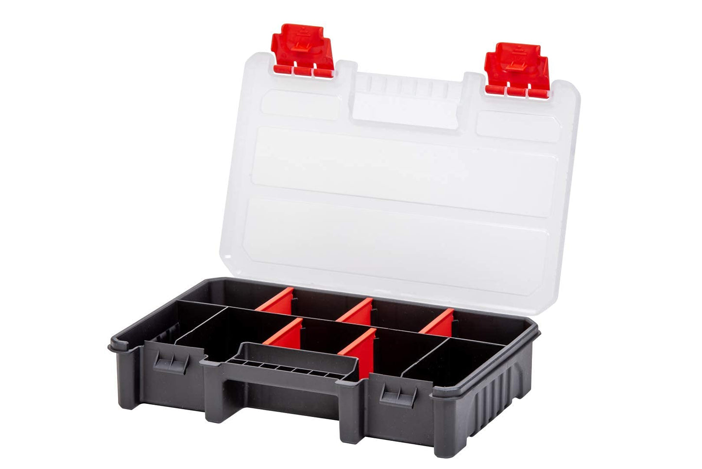 Compact Parts Organizer Box – Small Hardware Storage Case with 9 Compartments & 5 Dividers – Durable Nylon Screw, Bolt, Craft Organizer for Toolbox, Drawer, or Garage Use