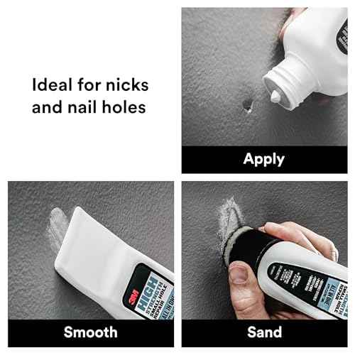 3M Small Hole Repair High Strength, All in One Applicator Tool, 1-Pack, Quick and Easy Repair for Nicks and Nail Holes, Includes Putty Knife, Spackle, and Sanding Pad For Wall Repairs (SHR-3-AIO)
