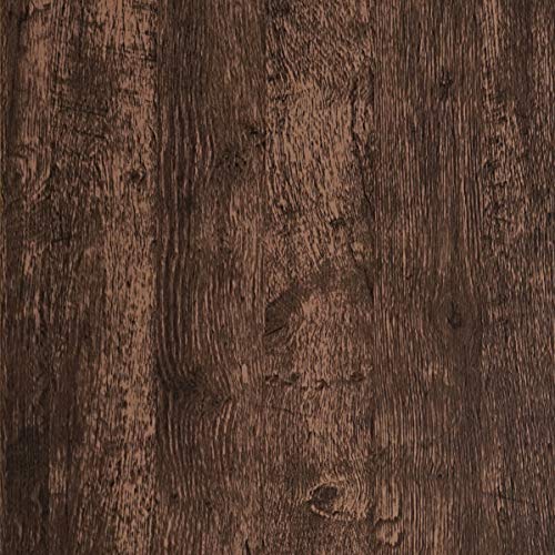 Dimoon Brown Dark Wood Contact Paper 17.7 x 78.7 Inches - Peel & Stick Rustic Wood Grain Wallpaper
