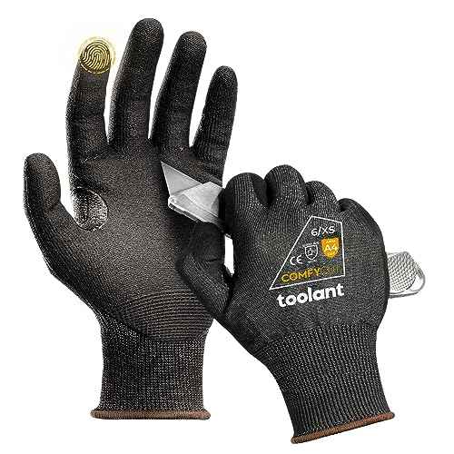 toolant ANSI A4 Cut Resistant Work Gloves without Steel and Fiberglass, Ultra Light & Thin, for Fishing, WoodCarving