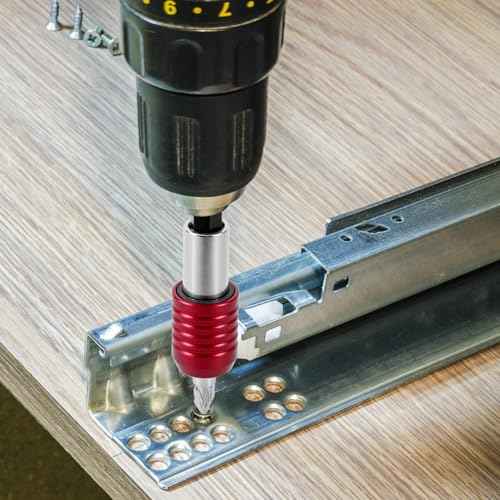 QWORK Drill Bit Extension Set - 4 Pcs Magnetic Drill Bit Extenders, 1/4" Hex Shank, Includes 2", 4", 6", 12" Lengths