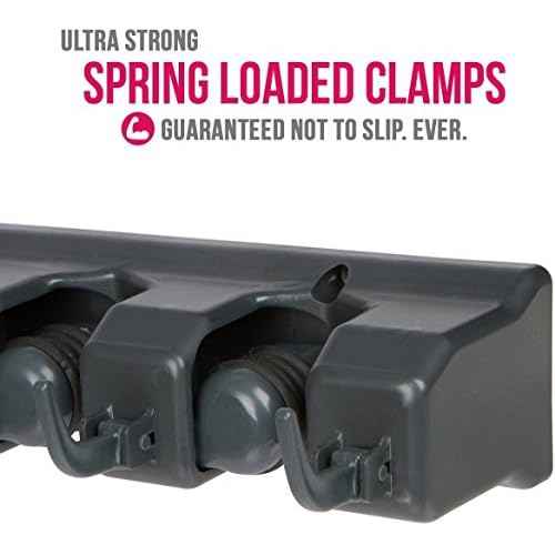 EXTRA GRIP Mop & Broom Holder Wall Mount - Wall Hanging Garden Tool & Utility Closet Organizer, Mop & Broom Hook, Broom Hanger Wall Mount, Mop Broom Organizer, Wall Mounted Broom Rack Mop Storage