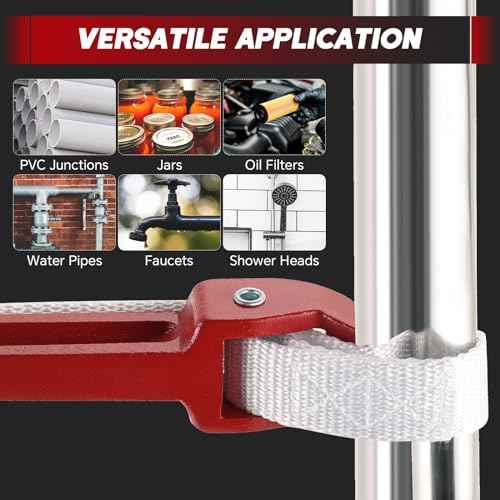 12 Inch Pipe Strap Wrench | Adjustable Nylon Strap Wrench Oil Filter Strap Opener Wrench Belt Repairing Wrench for Auto Oil Filter Element
