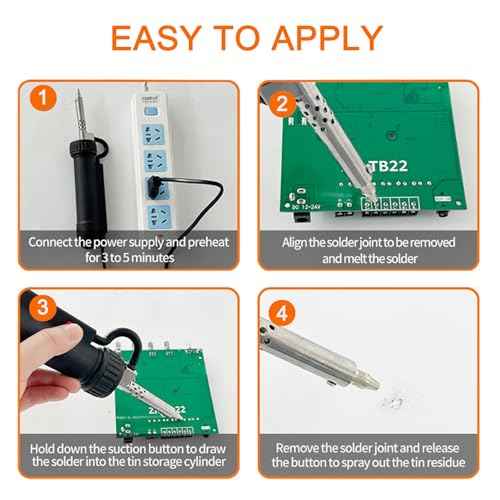 Solder Sucker with 3Nozzles Portable Electric Solder Tin Sucker,Automatic Desoldering Pump Vacuum AC110V 30W Electric Desoldering Gun Solder Removal Repair Super Strong Suction