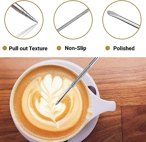Milk Frothing Pitcher 600ml Stainless Steel Cup with Latte Art Pen, UMUACCAN Silver 20.29 oz