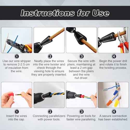4 Pcs Multifunctional Wire Twister Tool for Drill, Lightweight Wire Nut Twister Compatible with 8 to 24 Awg and 2 to 7 Ways Effortlessly, Wire Nut Twister for Drill for Electrical Power Drill