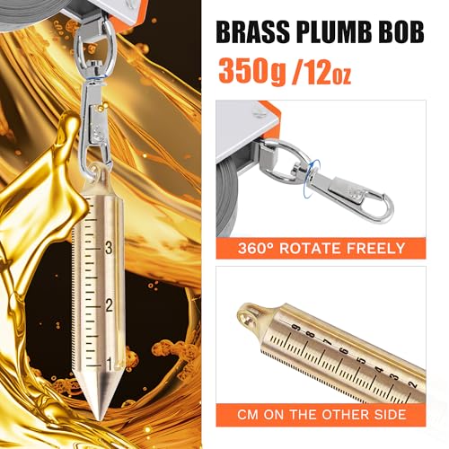 Cekegon 12 oz Brass Plumb Bob for Oil Gauging Tape, Measuring Bobs