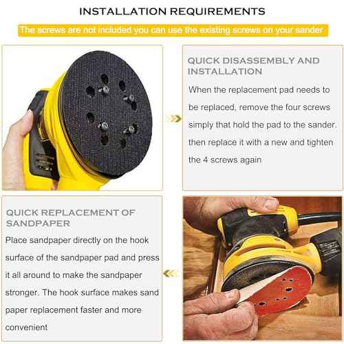 2 Pack Sander Pad for Dewalt Sander, 5" 8 Hole Hook and Loop Orbital Sander Pad Replacement for DeWalt DWE6421 6421K DWE6423 6423K DCW210B -4 Screw Holes Sanding Part for DeWalt DWE64233 & N329079