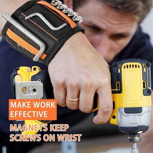 Magnetic Wristband for Holding Screws, Drilling Bits, Nails, Stocking Stuffers Gifts for Men Father's Day Gift Christmas Gifts for Dad Birthday Gifts for Men Dad Gadget Gifts for Husband