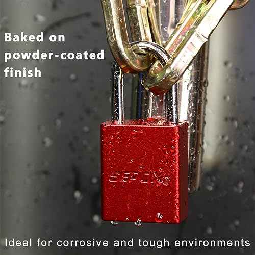 SEPOX¢ç Ultra-Durable Anti-Rust Outdoor Padlock - Red Aluminum 38mm 1-1/2" with Long Shackle & 3 Big Keys Ideal for Gate, Storage, Locker, Fence & Lock-Out, High Security