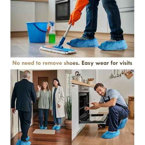Shoe Covers Disposable Non-slip,Durable & Recyclable Booties for Shoes Covers,Foot Covers for Shoes Disposable,Stretchable Fits Up to Size 13 US Men,X-Large 50 Count
